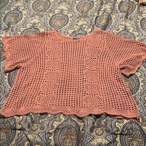 Buckle day trip Crochet Knit Top in Rust